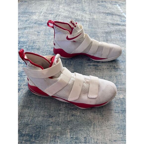 Nike White Red Lebron Soldier 11 TB Promo Size 18 - Picture 2 of 7